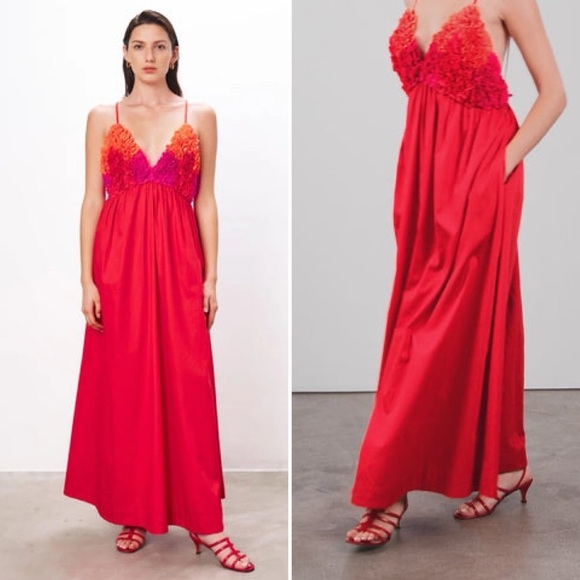 NWT Mara Hoffman Women's Annika Dress Red Size Medium - Picture 3 of 12